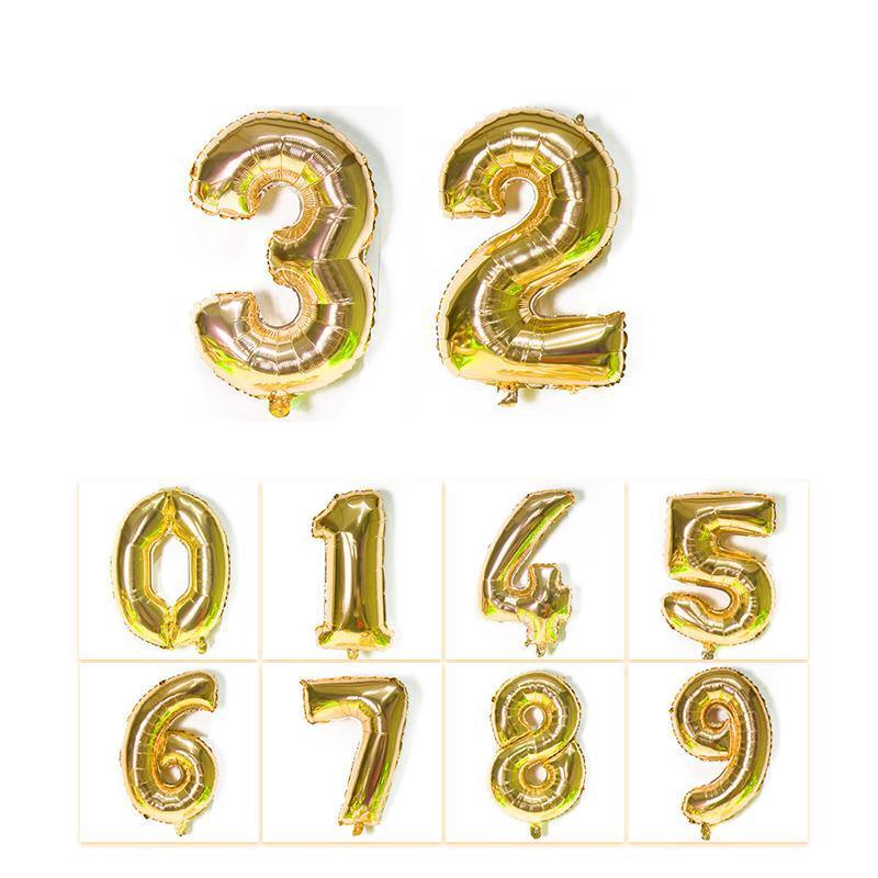 Foil Number Balloon 81cm (32 Inch) for Birthdays and Parties - Gold 2 - view 6