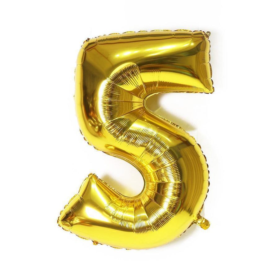 Foil Number Balloon 81cm (32 Inch) for Birthdays and Parties - Gold 5