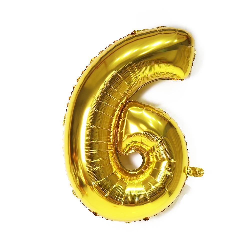 Foil Number Balloon 81cm (32 Inch) for Birthdays and Parties - Gold 6