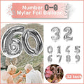 Foil Number Balloon 81cm (32 Inch) for Birthdays and Parties - Silver 4 - view 2