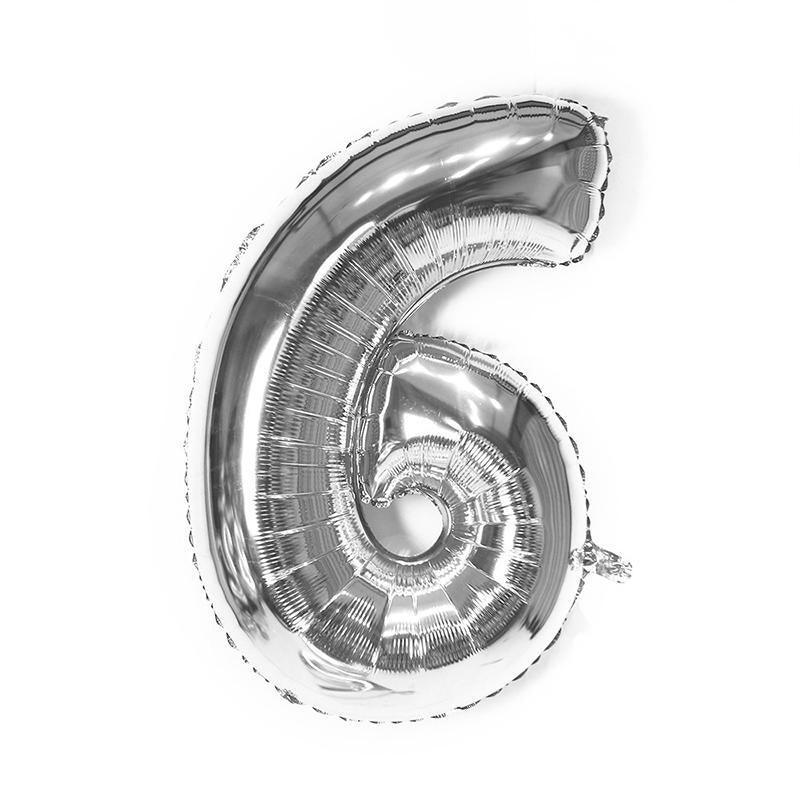 Foil Number Balloon 81cm (32 Inch) for Birthdays and Parties - Silver 6