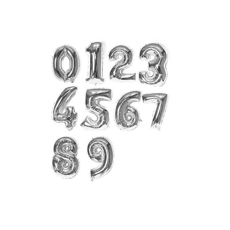 Foil Number Balloon 81cm (32 Inch) for Birthdays and Parties - Silver 9 - view 3
