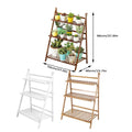 Foldable 3 Tier Wooden Plant Stand, 70 x 40 x 96 cm - Brown - view 4