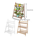 Foldable 3 Tier Wooden Plant Stand, 70 x 40 x 96 cm - Natural - view 4