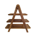 Foldable 3 Tier Wooden Serving Tray Stand for Parties and Buffets - view 2