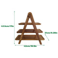 Foldable 3 Tier Wooden Serving Tray Stand for Parties and Buffets - view 3