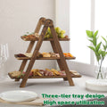 Foldable 3 Tier Wooden Serving Tray Stand for Parties and Buffets - view 4