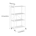 Foldable 4 Tier Kitchen Storage Rack on Wheels - White - view 4