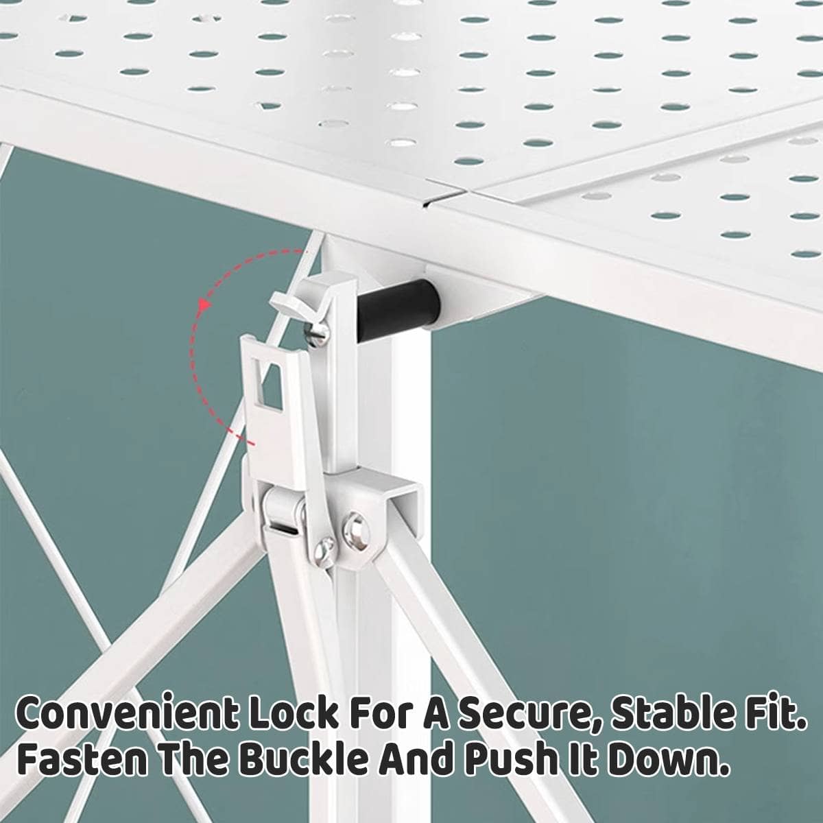 Foldable 4 Tier Kitchen Storage Rack on Wheels - White - view 5