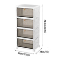 Foldable 4 Tier Plastic Storage Cabinet with Wheels, Large Capacity - view 3