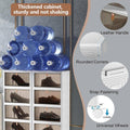 Foldable 4 Tier Plastic Storage Cabinet with Wheels, Large Capacity - view 4