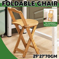 Foldable Bamboo Bar Stool with Backrest, Space Saving Lightweight Design