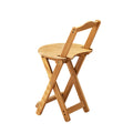 Foldable Bamboo Bar Stool with Backrest, Space Saving Lightweight Design - view 2