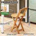 Foldable Bamboo Bar Stool with Backrest, Space Saving Lightweight Design - view 3