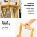 Foldable Bamboo Bar Stool with Backrest, Space Saving Lightweight Design - view 5