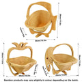 Foldable Bamboo Decorative Basket, 26 x 14 x 30 cm - Pineapple Shape - view 4