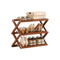 Foldable Bamboo Multi-Layer Shoe Rack with Non-Slip Shelves - 50 cm Wide, 3 Layer