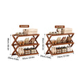 Foldable Bamboo Multi-Layer Shoe Rack with Non-Slip Shelves - 50 cm Wide, 3 Layer - view 4