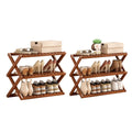 Foldable Bamboo Multi-Layer Shoe Rack with Non-Slip Shelves - 70 cm Wide, 3 Layer - view 3