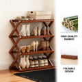 Foldable Bamboo Shoe Rack Multi Layer Shoe Storage for Entryway and Hallway - 70 cm - view 5