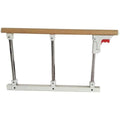 Foldable Bedside Rail for Beds, Anti-Fall Safety Guard in Stainless Steel with Wood Grain Finish - view 2