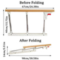 Foldable Bedside Rail for Beds, Anti-Fall Safety Guard in Stainless Steel with Wood Grain Finish - view 3