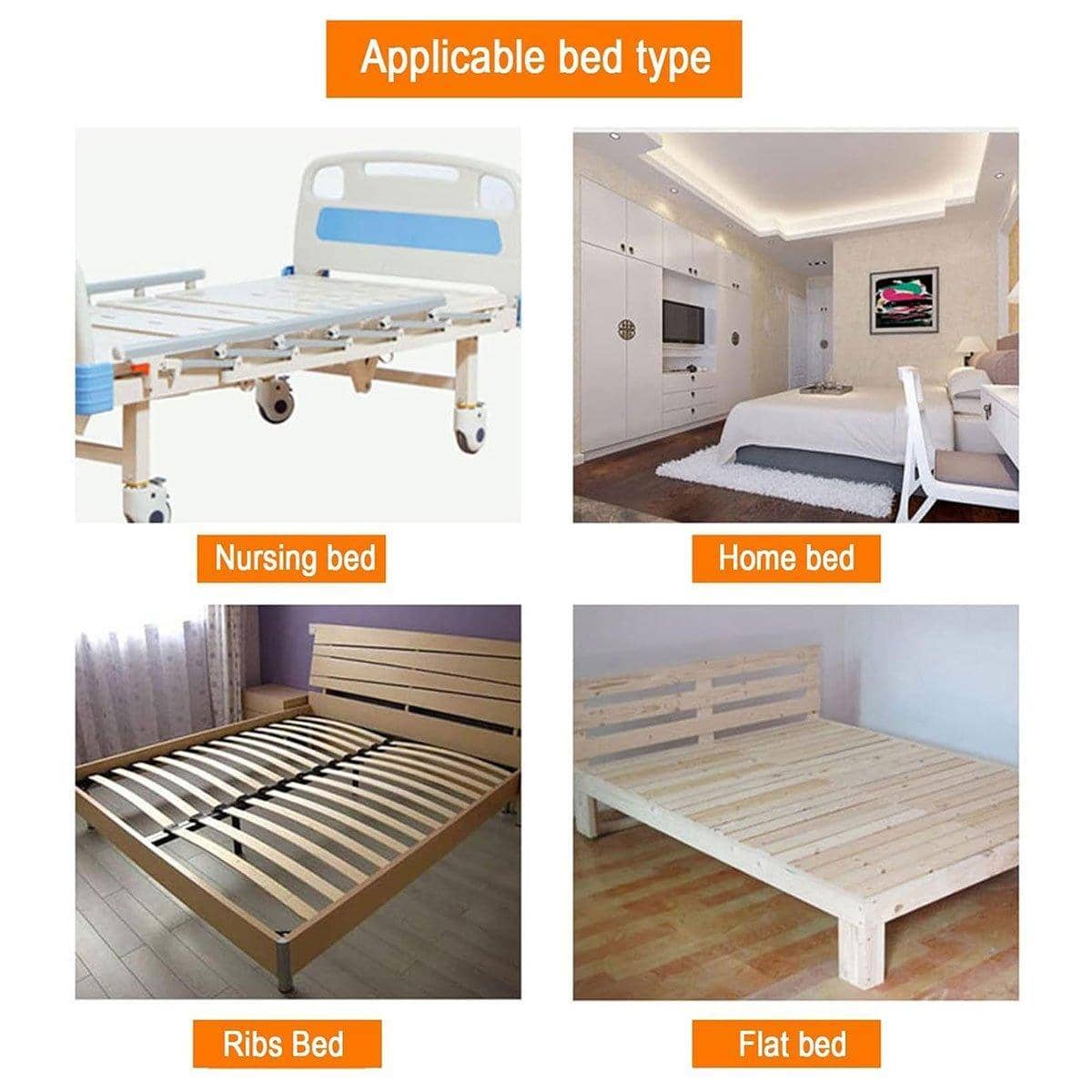 Foldable Bedside Rail for Beds, Anti-Fall Safety Guard in Stainless Steel with Wood Grain Finish - view 4