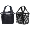 Foldable Bicycle Basket Bag - Black, Paw Print - view 3