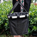 Foldable Bicycle Basket Bag - Black, Paw Print - view 5