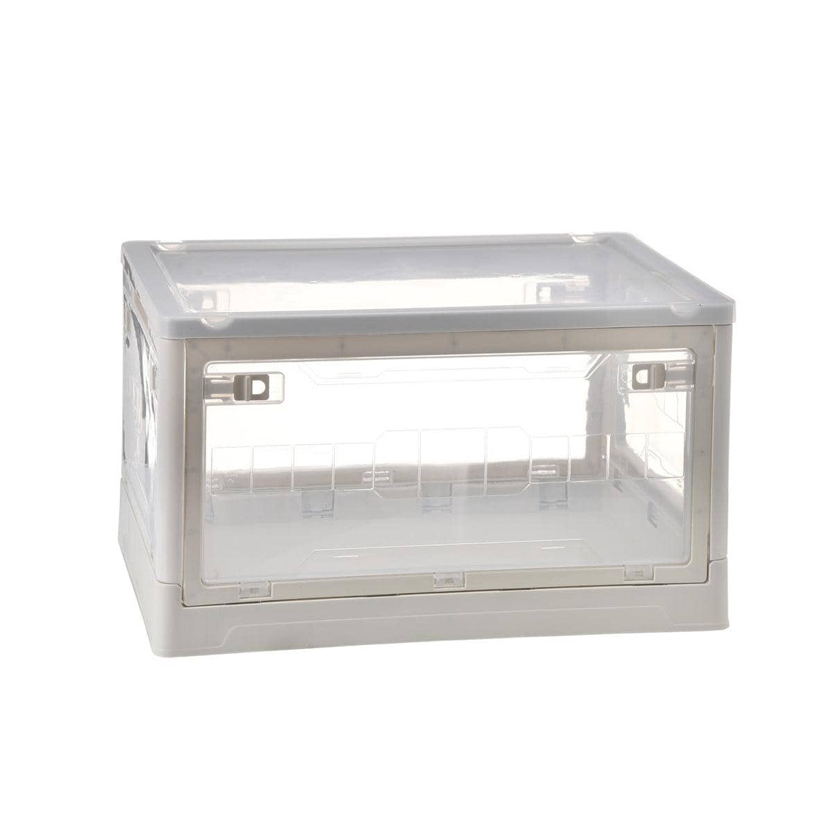 Foldable Camping Storage Box, 30 L with Front Doors - White