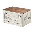 Foldable Camping Storage Box with Wood Grain Lid - Size M (40 x 29 x 25 cm)