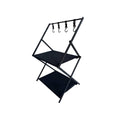 Foldable Camping Storage Rack Aluminium Alloy Sturdy Space Saving - 2 Tiers
