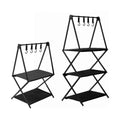 Foldable Camping Storage Rack Aluminium Alloy Sturdy Space Saving - 2 Tiers - view 3