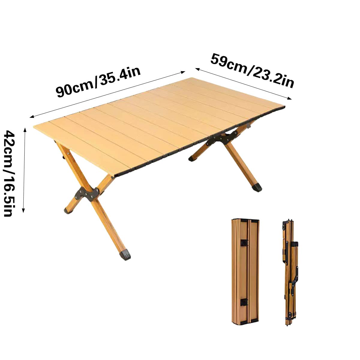 Foldable Camping Table, Portable Outdoor Picnic Dining Table 90 x 59 cm - view 3