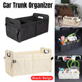 Foldable Car Boot Organiser with Compartments - Beige