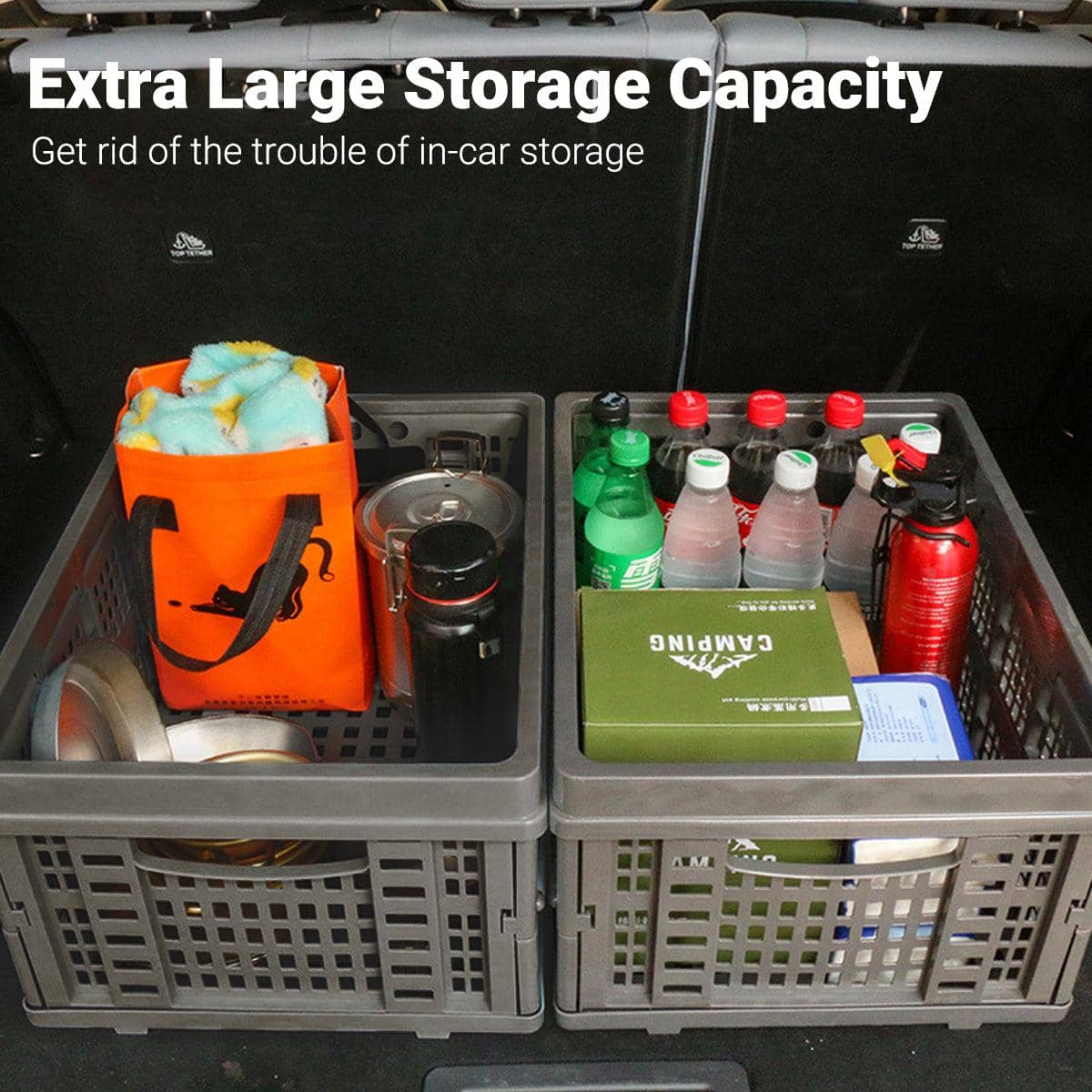 Foldable Car Trunk Storage Box - 46.5 x 34.3 x 23 cm, Collapsible - view 5