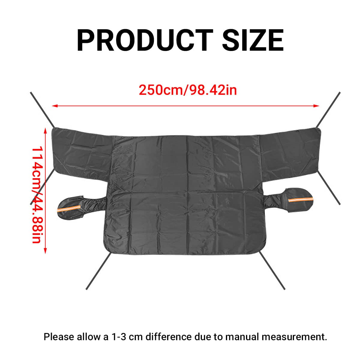 Foldable Car Windshield Cover Oxford Sun and Snow Shade, 250 x 114 cm - view 3