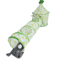 Foldable Cat Play Tunnel - Green with Daisies