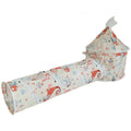 Foldable Cat Play Tunnel - White with Fox Pattern