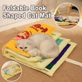 Foldable Cat Sleeping Mat - 74 x 48 x 5 cm, Plush Book Design