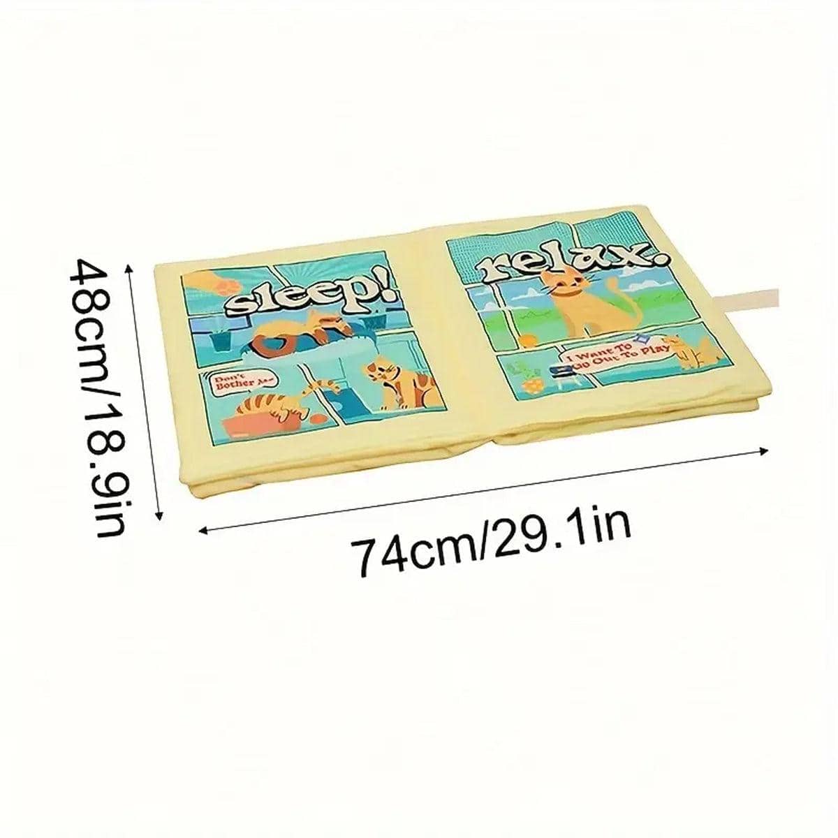 Foldable Cat Sleeping Mat - 74 x 48 x 5 cm, Plush Book Design - view 3