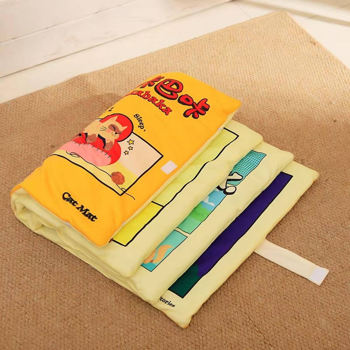 Foldable Cat Sleeping Mat - 74 x 48 x 5 cm, Plush Book Design - view 4