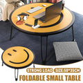 Foldable Children's Study Table with Yellow Smiley Face Top, Play Table