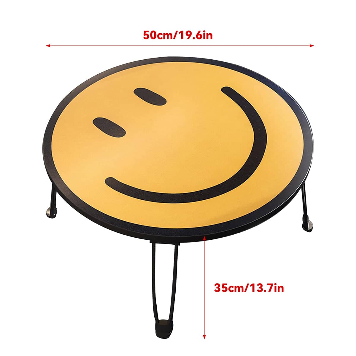 Foldable Children's Study Table with Yellow Smiley Face Top, Play Table - view 3