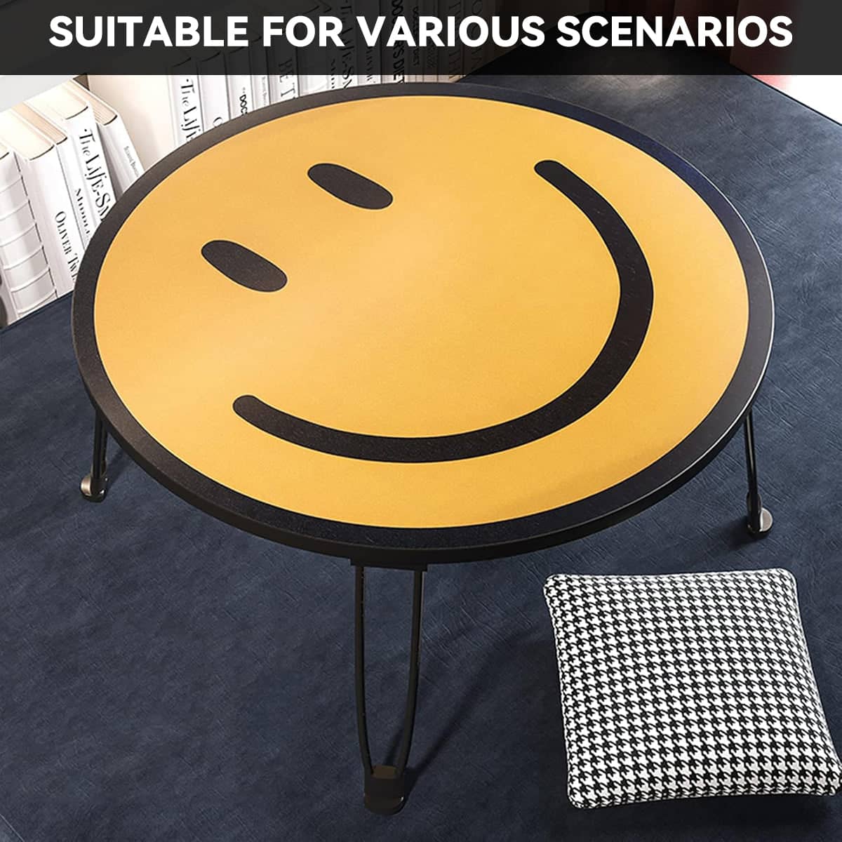 Foldable Children's Study Table with Yellow Smiley Face Top, Play Table - view 4