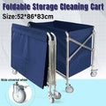 Foldable Cleaning Cart with Dry and Wet Sections, Storage Trolley with Wheels