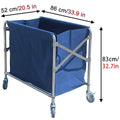 Foldable Cleaning Cart with Dry and Wet Sections, Storage Trolley with Wheels - view 3
