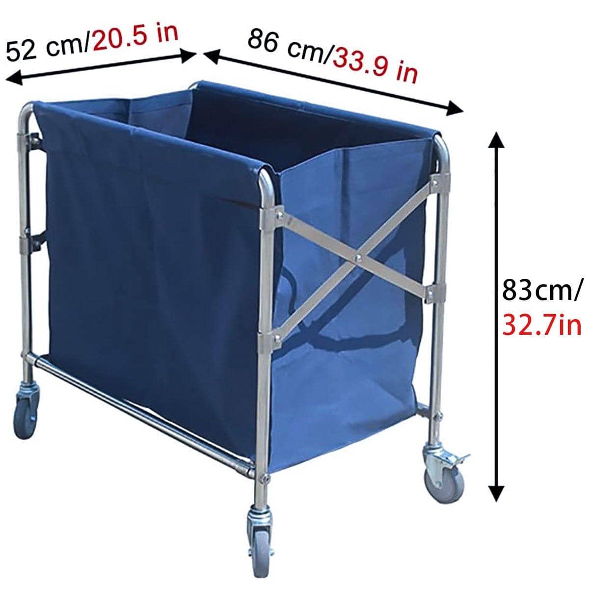Foldable Cleaning Cart with Dry and Wet Sections, Storage Trolley with Wheels - view 3