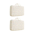 Foldable Clothes and Blanket Storage Bags, Set of 2 - Cream Bear Print, XXL (80 x 25 x 60 cm)