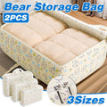 Foldable Clothes and Blanket Storage Bags, Set of 2 - Cream Bear Print, XXL (80 x 25 x 60 cm) - view 2